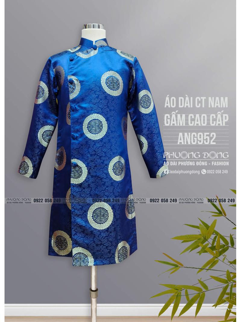 Áo Dài Cách Tân Nam Gấm Cao Cấp ANGC952
